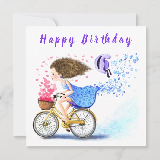 Happy Birthday - Happy Young Girl op een bord (Voorkant)