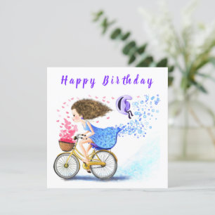 Happy Birthday - Happy Young Girl op een bord