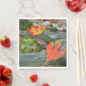 Happy Birthday herfstbladeren Servet (Insitu)