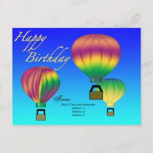 Happy Birthday Hete Luchtballon Briefkaart