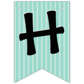 Happy Birthday Hippo Cute Party Animal Vlaggetjes (Tweede vlag)