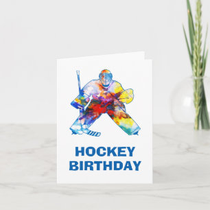 Happy Birthday Hockey Goalie Waterverf Kaart