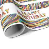Happy Birthday Hologram Cadeaupapier (Rol Hoek)