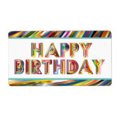 Happy Birthday Hologram Etiket (Voorkant)