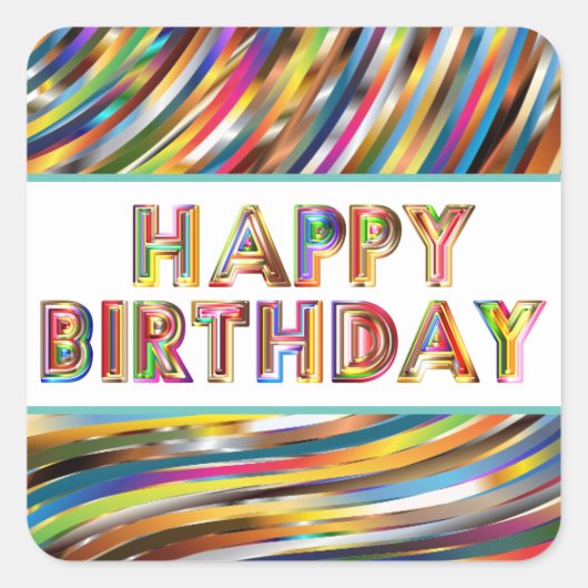 Happy Birthday Hologram Stickers (Voorkant)