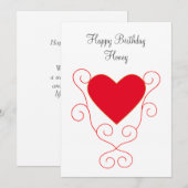 Happy Birthday Honey Heart Birthday (Voorkant / Achterkant)