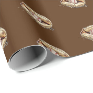 Happy Birthday honkbal in handschoen Cadeaupapier