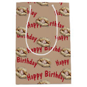 Happy Birthday honkbal in handschoen Medium Cadeauzakje (Voorkant)