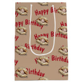 Happy Birthday honkbal in handschoen Medium Cadeauzakje (Achterkant)