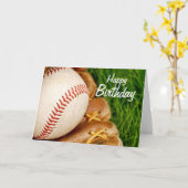 Happy Birthday Honkbal met Mitt Kaart (Gele Bloem)