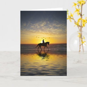 Happy Birthday Horse and Rider Beach Kaart