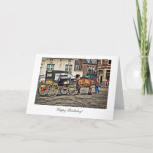 Happy Birthday - Horse en Buggy Amsterdam Taxi Kaart