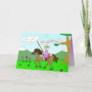 Happy Birthday Horse en inside Coloring Page Feestdagen Kaart