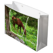 Happy Birthday Horse Groot Cadeauzakje (Voorkant Gekanteld)