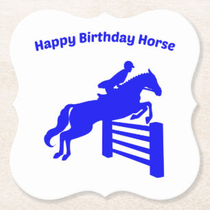 Happy Birthday Horse Hunter Jumper, dierenvriend Kartonnen Onderzetters