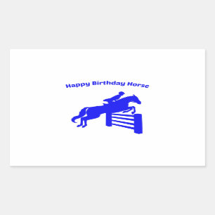Happy Birthday Horse Hunter Jumper, dierenvriend Rechthoekige Sticker