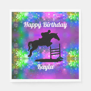 Happy Birthday Horse Hunter Jumper Equestrian Servet