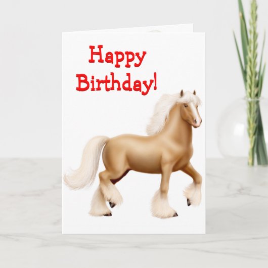 Happy Birthday Horse Kaart (Voorkant)