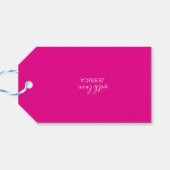 Happy Birthday Hot Pink White Modern Cadeaulabel (Achterkant Horizontaal)