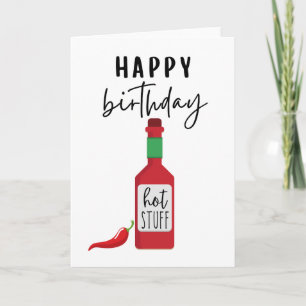 Happy Birthday Hot Stuff   Funny Birthday Card Kaart