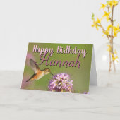Happy Birthday Hummingbird Kaart (Gele Bloem)
