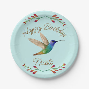 Happy Birthday Hummingbird Papieren Bordje