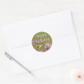 Happy Birthday Hummingbird Ronde Sticker (Envelop)