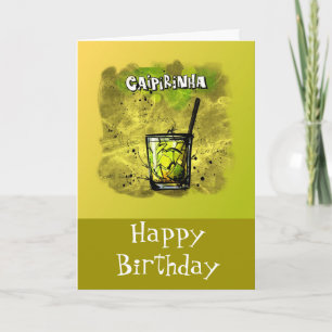 Happy Birthday Humor - Caipirinha Recipe Kaart