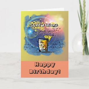 Happy Birthday Humor - Screwdriver Recept Kaart