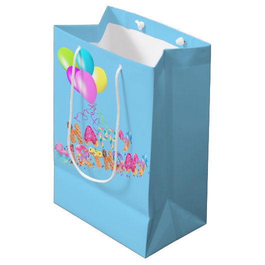 Happy Birthday Ice Cream-behandelingen Medium Cadeauzakje (Voorkant Gekanteld)