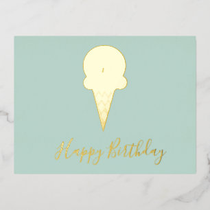 Happy Birthday Ice-Cream Cone Folie Birthday Feestdagen Briefkaart
