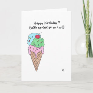 Happy Birthday Ice Cream Cone Kaart