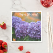 Happy Birthday Impressionistic Paars Hydrangea Servet (Insitu)