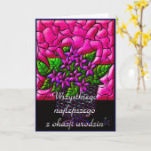 Happy Birthday in het Pools Kaart (Gele Bloem)