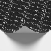 Happy Birthday in het zwart Cadeaupapier (Hoek)