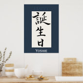 Happy Birthday in Japanse Kanji Poster (Keuken)