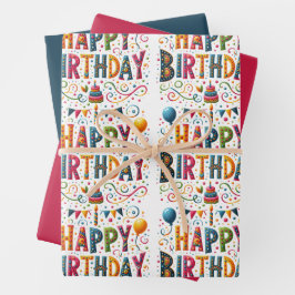 Happy Birthday Inpakpapier Vel