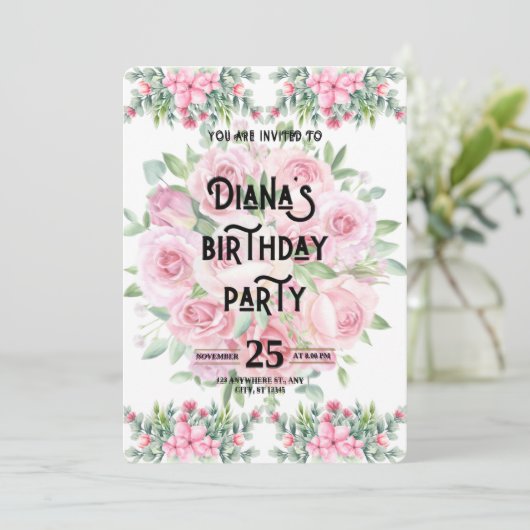 Happy Birthday Invitation (Debout devant)