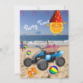 Happy Birthday Invitation African Boy Beach Beach  Kaart (Voorkant)