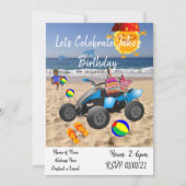 Happy Birthday Invitation African Boy Beach Beach  Kaart (Achterkant)