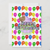 Happy Birthday Invitation Balloons Kaart (Voorkant)