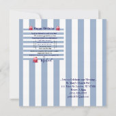 Happy Birthday Invitation Blue & White Stripe  (Dos)