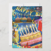 Happy Birthday Invitation Party Kaart (Achterkant)