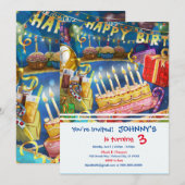 Happy Birthday Invitation Party Kaart (Voorkant / Achterkant)