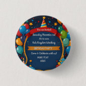 Happy Birthday Invite Ronde Button 3,2 Cm (Voorkant)