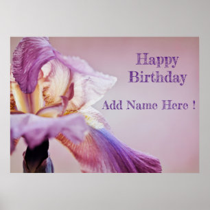 Happy Birthday Iris Multicolored Poster