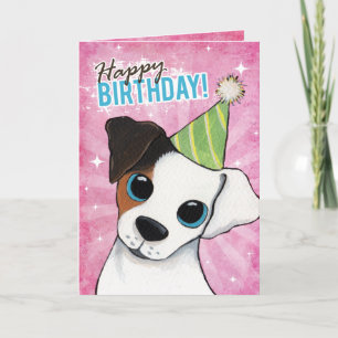 Happy Birthday Jack Russell Party Dog Kaart