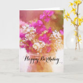 Happy Birthday Jar van Wildflowers Schilderij Kaart (Gele Bloem)