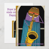 Happy Birthday Jazz Card Feestdagenkaart (Voorkant / Achterkant)