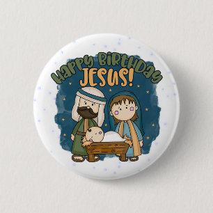 Happy Birthday Jesus Button